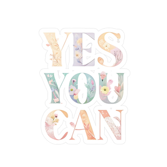Inspirational Vinyl Decals for Home Decor, Motivational Stickers, Positive Affirmation Stickers, Yes You Can Decal for Walls, Laptop