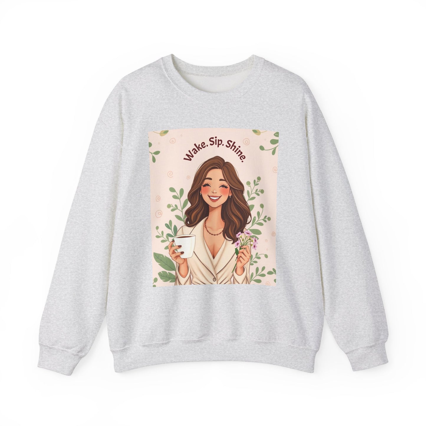 "Wake. Sip. Shine." Unisex Heavy Blend™ Crewneck Sweatshirt - Perfect Gift for Mother's Day