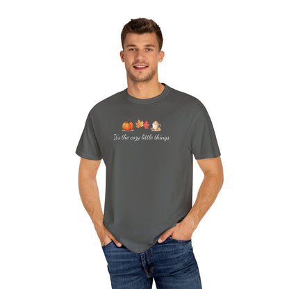 Unisex Autumn T-Shirt Fall Apparel Cozy Vibes Shirt Thanksgiving Gift Seasonal Tees Pumpkin Spice Shirt Cozy Little Things Fall Vibes