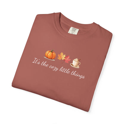 Unisex Autumn T-Shirt Fall Apparel Cozy Vibes Shirt Thanksgiving Gift Seasonal Tees Pumpkin Spice Shirt Cozy Little Things Fall Vibes