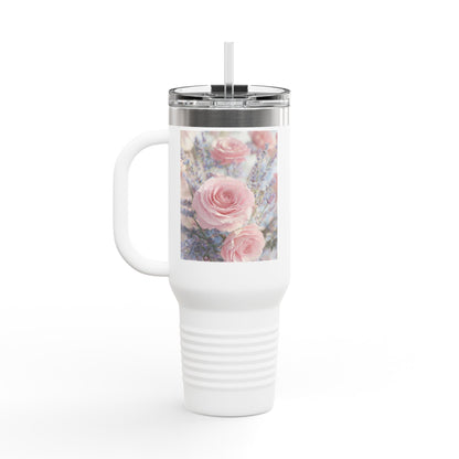 Blossom with Grace Insulated Travel Mug - 40oz, Stylish Drinkware for Adventures