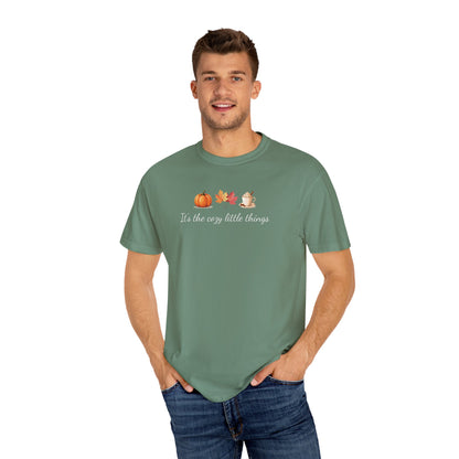 Unisex Autumn T-Shirt Fall Apparel Cozy Vibes Shirt Thanksgiving Gift Seasonal Tees Pumpkin Spice Shirt Cozy Little Things Fall Vibes