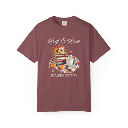 Cozy Book Lover Tee Unisex T-shirt Literary Apparel Leaf and Lore Readers' Society Autumn Vibes Gift Comfort Colours Shirt