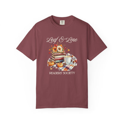 Cozy Book Lover Tee Unisex T-shirt Literary Apparel Leaf and Lore Readers' Society Autumn Vibes Gift Comfort Colours Shirt