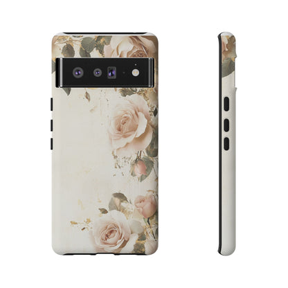 Antique Floral Tough Phone Case - Elegant Rose Design