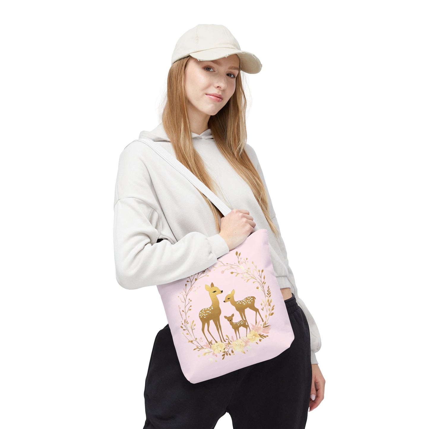 Elegant Floral Deer Tote Bag - Cute & Stylish Eco-Friendly Shopping Bag