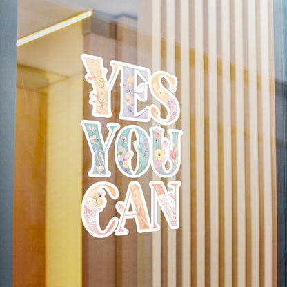 Inspirational Vinyl Decals for Home Decor, Motivational Stickers, Positive Affirmation Stickers, Yes You Can Decal for Walls, Laptop