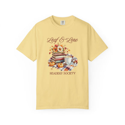 Cozy Book Lover Tee Unisex T-shirt Literary Apparel Leaf and Lore Readers' Society Autumn Vibes Gift Comfort Colours Shirt