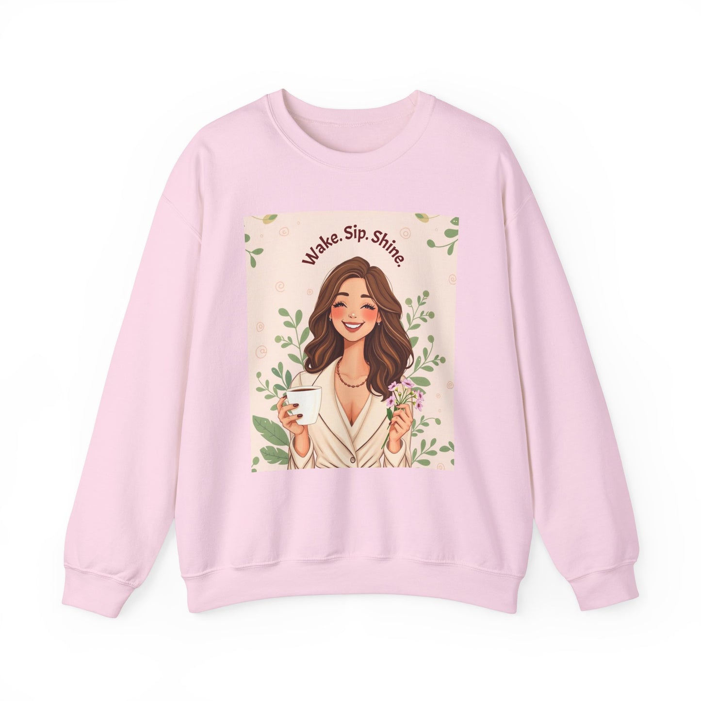 "Wake. Sip. Shine." Unisex Heavy Blend™ Crewneck Sweatshirt - Perfect Gift for Mother's Day