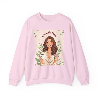 "Wake. Sip. Shine." Unisex Heavy Blend™ Crewneck Sweatshirt - Perfect Gift for Mother's Day