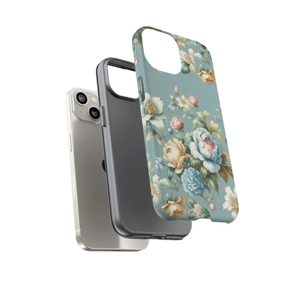 Floral Tough Phone Case - Elegant Flower Pattern, Durable Protection