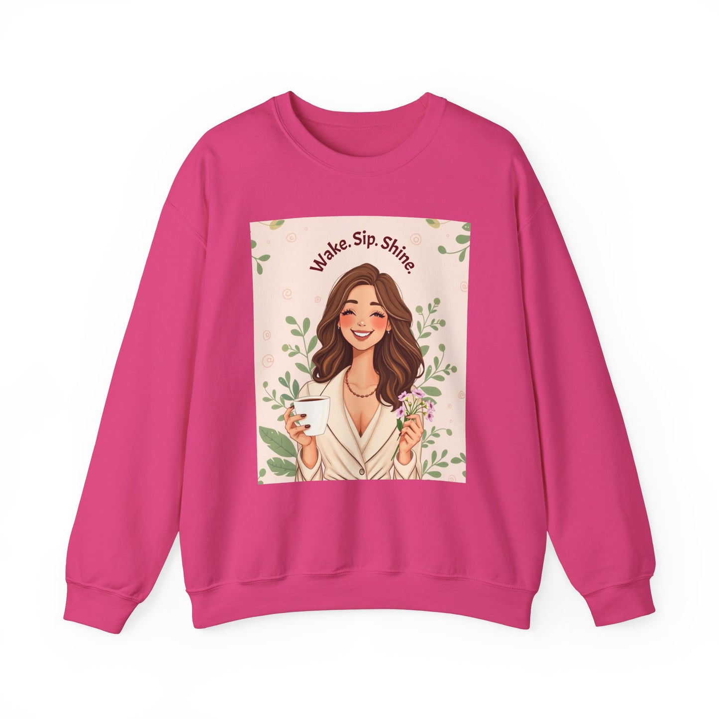 "Wake. Sip. Shine." Unisex Heavy Blend™ Crewneck Sweatshirt - Perfect Gift for Mother's Day