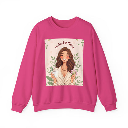 "Wake. Sip. Shine." Unisex Heavy Blend™ Crewneck Sweatshirt - Perfect Gift for Mother's Day
