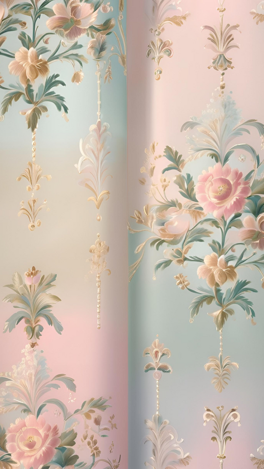 #76 Floral Baby Blues and Pinks Fabric
