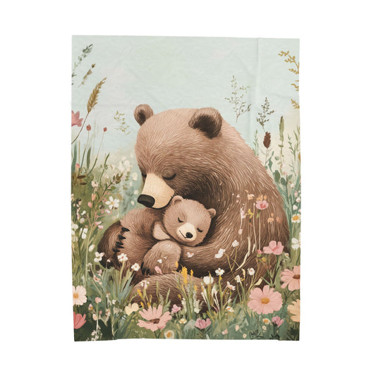 Cozy Velveteen Plush Blanket - Beary Cherished Design