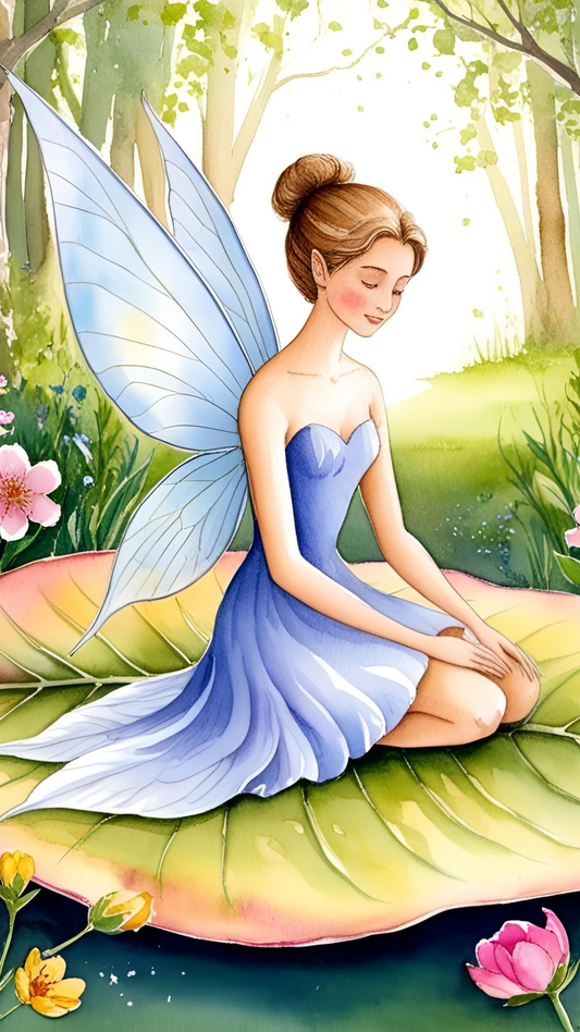 #7 Spring Fairy Sitting on Leaf