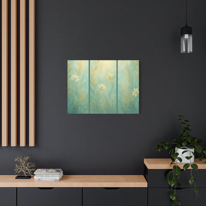 Ocean-Inspired Floral Wall Art Tranquil Home Decor for Living Room Bedroom Nature Lovers Watercolour Serene Canvas Coastal Decor Sea Garden