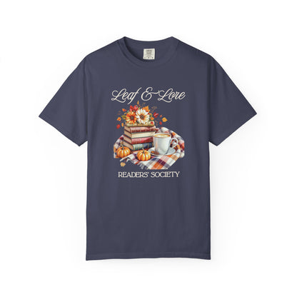 Cozy Book Lover Tee Unisex T-shirt Literary Apparel Leaf and Lore Readers' Society Autumn Vibes Gift Comfort Colours Shirt