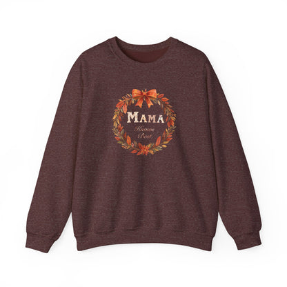 Autumn Mama Crewneck Sweatshirt Fall Vibes Autumn Sweatshirt Gift for Moms Thanksgiving Holiday Apparel Warm Layering Fall Comfort Apparel
