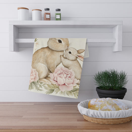 "Somebunny Loves You" Cotton Tea Towels - Cute Kitchen Decor for Spring Celebrations