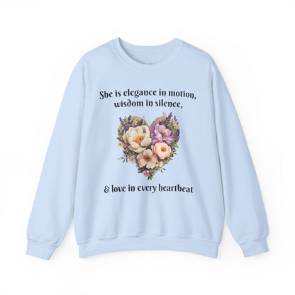 Floral Heart Crewneck Sweatshirt - Inspirational Love Design - Great for Mother's Day